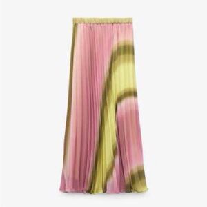 Zara Vibrant Pink and Yellow Maxi Skirt